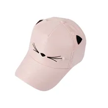 Новая модная бейсбольная кепка, бейсболка с вышивкой кошачьими ушками, бейсбольная кепка с милым жемчугом для женщин и девочек, Регулируемая Кепка