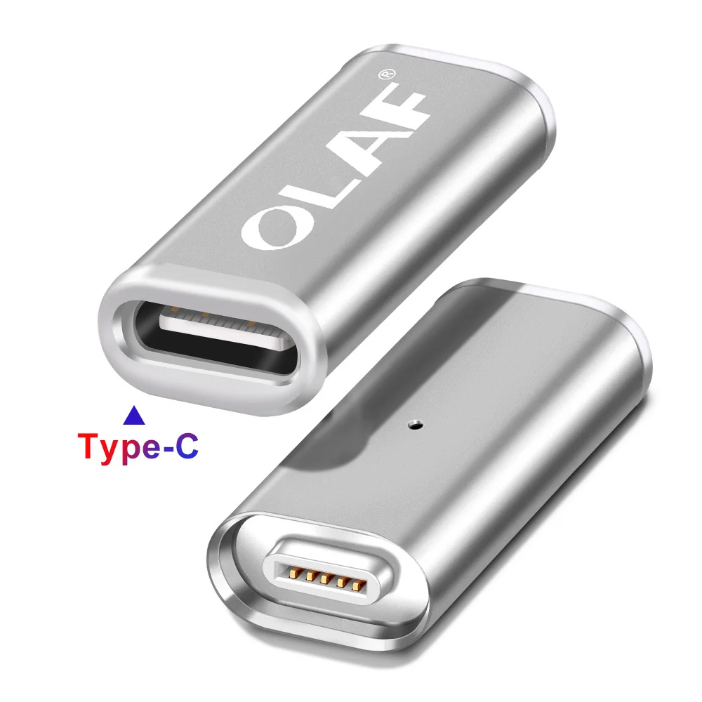 LED Light Magnetic Adapter Transfer Connector Magnetic Micro USB Connector Adapter IOS Android Type-C Magnetic Adapter USB TypeC - Цвет: For Type C Sliver