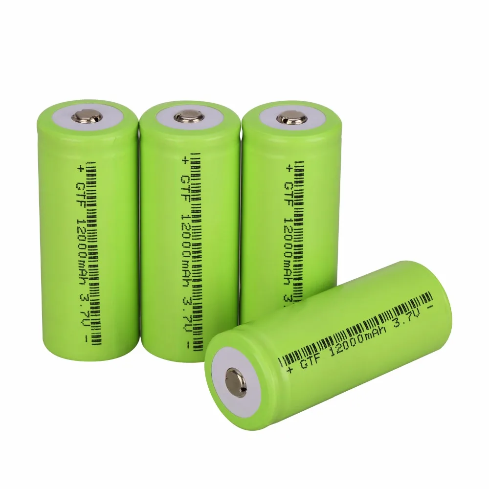 

GTF Original 4pcs 26650 Battery 3.7v 12000mah Rechargeable Li-ion Battery for Flashlight rechargeable Battery Li-ion Batteries