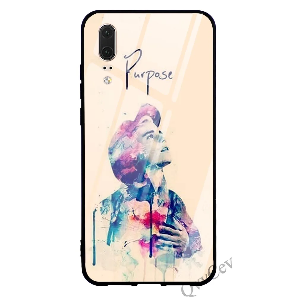 Hybrid Justin Bieber Glass Phone Cover for Huawei P10 Lite Case 10 7A Y6 Y9 Honor 9 P20 P Smart Mate 20 Pro Cases