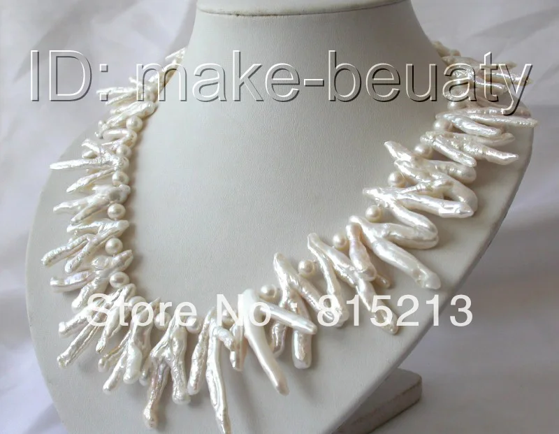 

ddh00642 classic huge 40mm baroque white reborn keshi freshwater pearl necklace