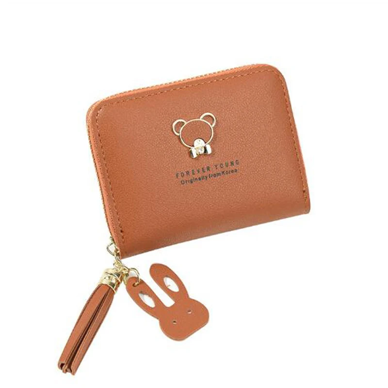 

Small wallet female cute bear short zipper ladies purse Japanese and Korean version of women's mini handbag hardware spot