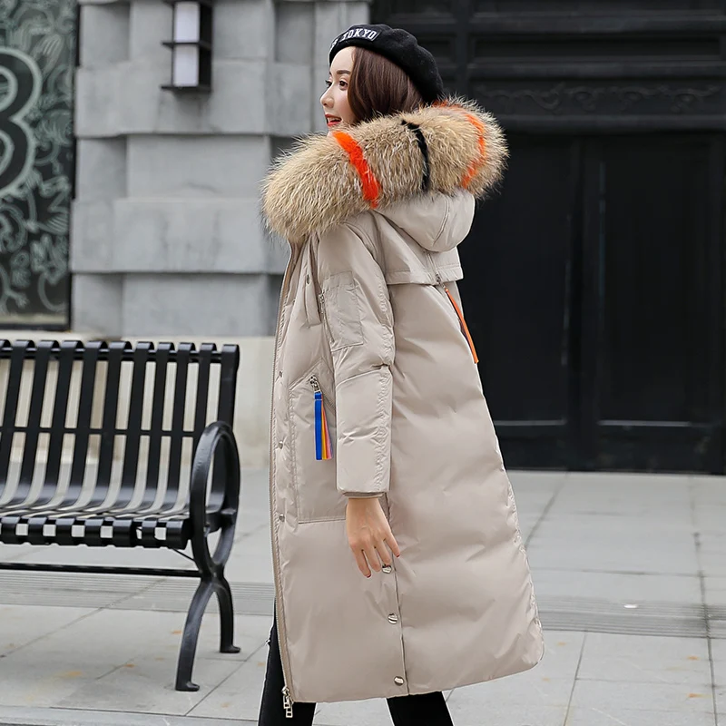 Женская зимняя куртка большого размера, натуральный мех с капюшоном новая зимняя куртка женская парка верхняя одежда женские пальто женская одежда плюс размер