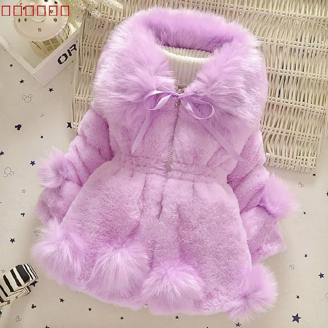 Baby Autumn Winter Waistcoat Children's Rabbit ears Fur Girls Artificial fur Coat Kids Faux Fur Fabric Clothes Fur coat