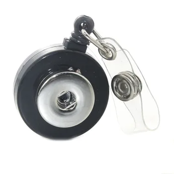 

Snap Button Badge Reel ID holder retractable badge holder interchangeable snap on jewelry ( fit 18mm 20mm snaps ) Boom Life 8142
