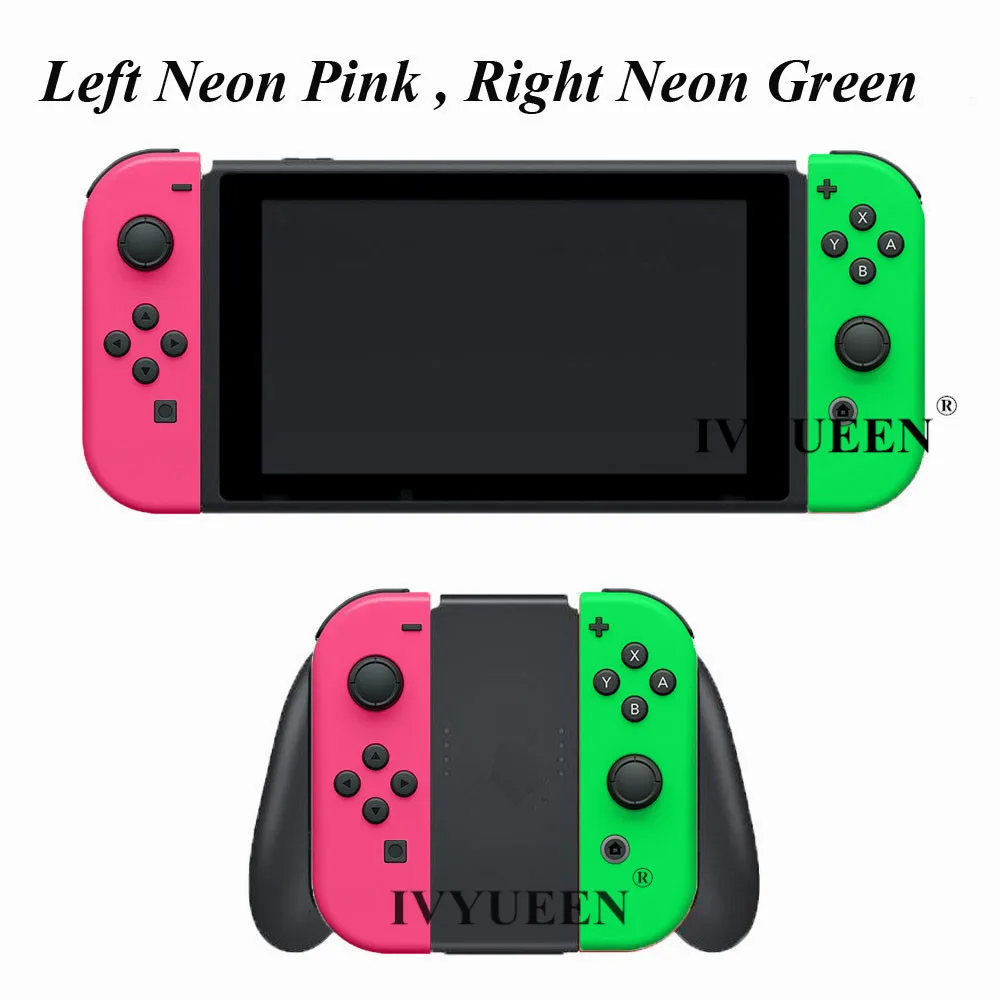 Чехол-накладка IVYUEEN для Kind Switch NS Joy Con с корпусом, зеленый, желтый, розовый, левый/правый джойстик, чехол для контроллера, аксессуары для игр