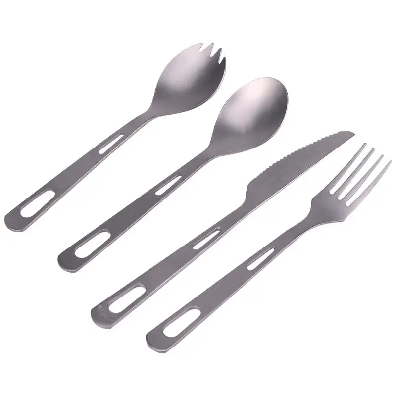 De vajilla de viaje al aire libre Camping Picnic cubiertos cena tenedor cuchara tenedor cuchillo juego de vajilla al aire