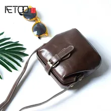 AETOO ручная работа, Золотая посылка, мини кожаная сумка для доктора, сумка через плечо, Диагональная Сумка через плечо, Ретро стиль, первый слой, Воловья кожа, диагональ