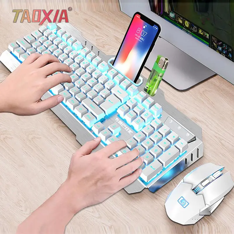 Wireless Rechargeable Keyboard And Mouse Set Really Mechanical Keyboard Laptop Computer Esports Game Portable Charging Keyboards