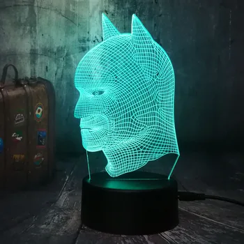 

Lustre Cool DC Hero Batman Head 3D LED Night Light USB Table Lamp Home Decor Xmas Festival toyss Birthday Present Kid Boy Toys