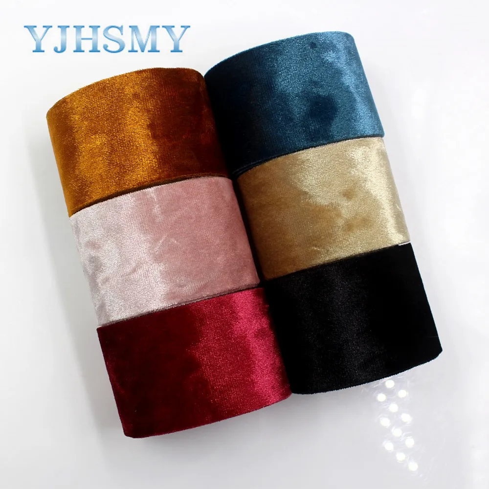 

YJHSMY I-181103-91,2yards/lot,38mm Advanced material flannel ribbon DIY handmade bow headdress gift wrap wedding decoration