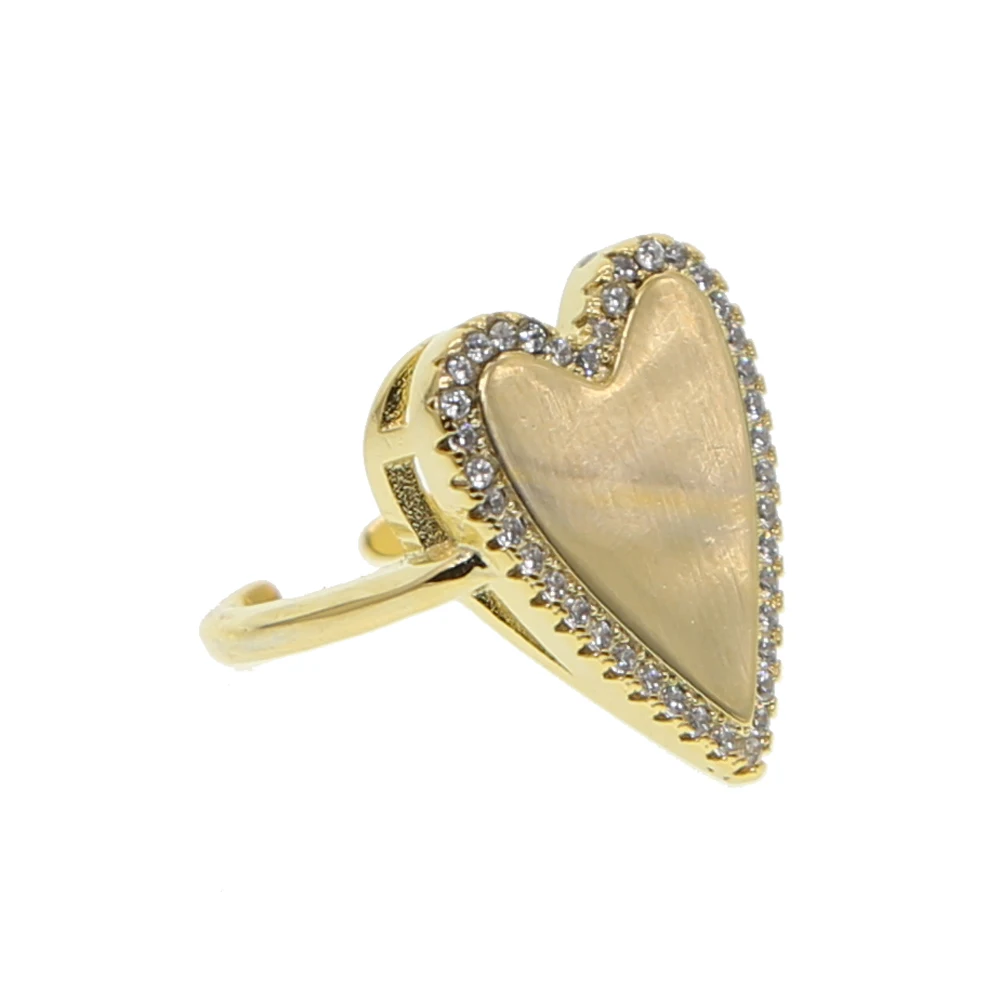 Hot selling 2018 Women Silver gold color Crystal Love Heart Shaped Ring Bridal Wedding Jewelry for fashion girl