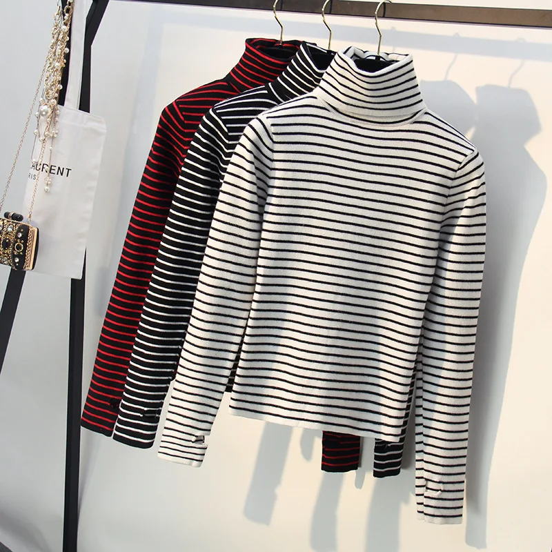 

HLBCBG Autumn Winter Turtleneck Sweater Women Fashion Knitted Casual Pullover Long Sleeves Elasticity Femme jumper