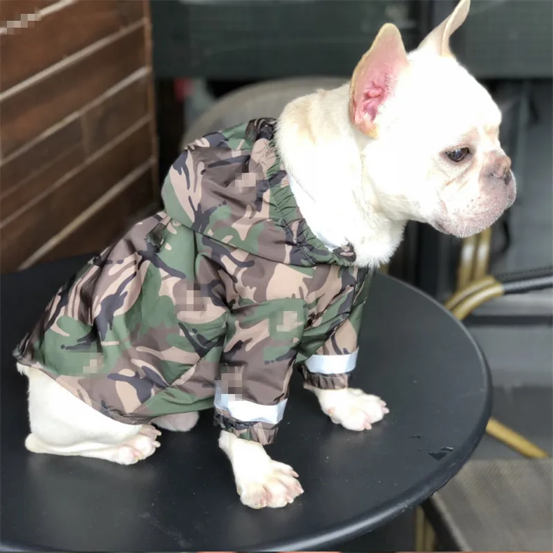 Pet Dog Raincoat Clothes Waterproof Raining Rain Coat For Big Dogs Camouflage Outdoor Costumes French Bulldog |