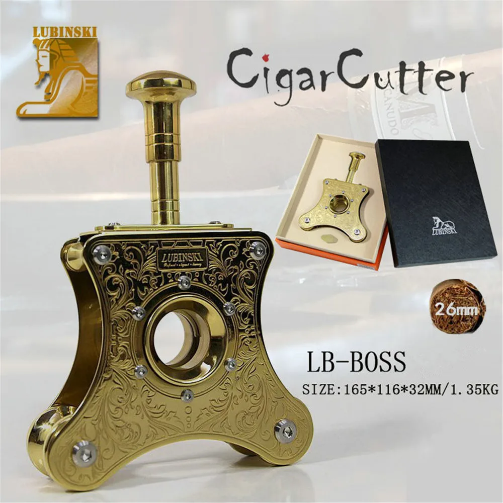 Cohiba Stainless Cigar Knife Scissors Desktop cigar cutter LUBINSKI