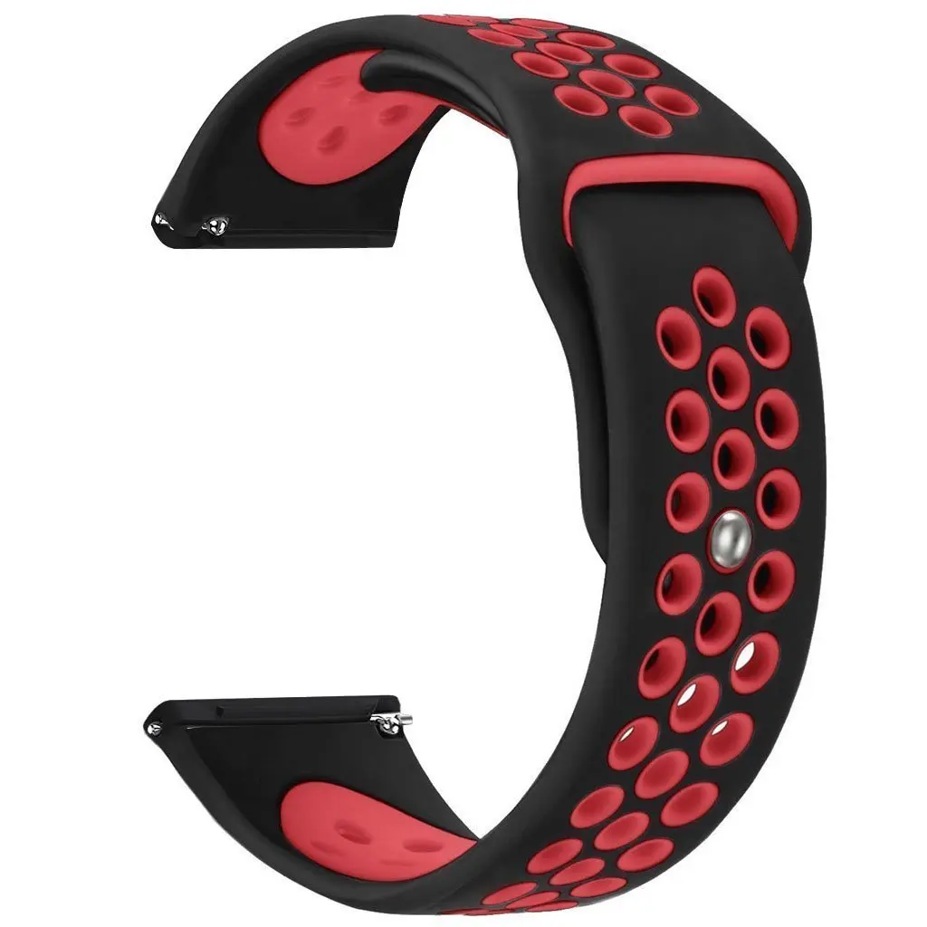 Мягкая силиконовая лента сменный ремешок для Huami Amazfit Strato спортивные часы 2 красочные дышащий браслет Ремешки для наручных часов 22 мм - Цвет: black red