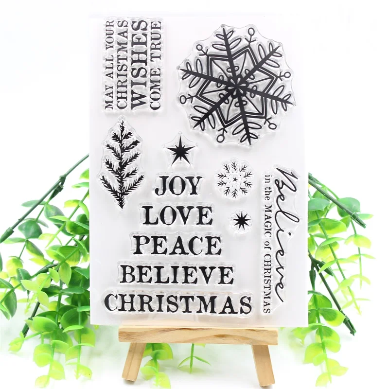 

KSCRAFT Christmas Wishes Transparent Clear Silicone Stamps for DIY Scrapbooking/Card Making/Kids Crafts Decoration Supplies 266