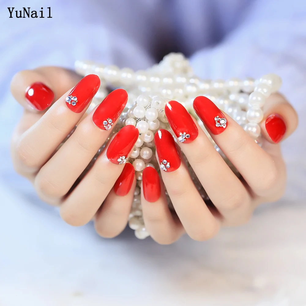 Ongle Mariage Rouge Et Blanc 24 Pcs/ensemble Longue Conception De Mariage Mariée Nail Art Conseils  Strass Decal Tête Ronde Pleine Couverture Rouge Faux Ongles Avec De La  Colle À Ongles Outil - Faux Ongles - AliExpress