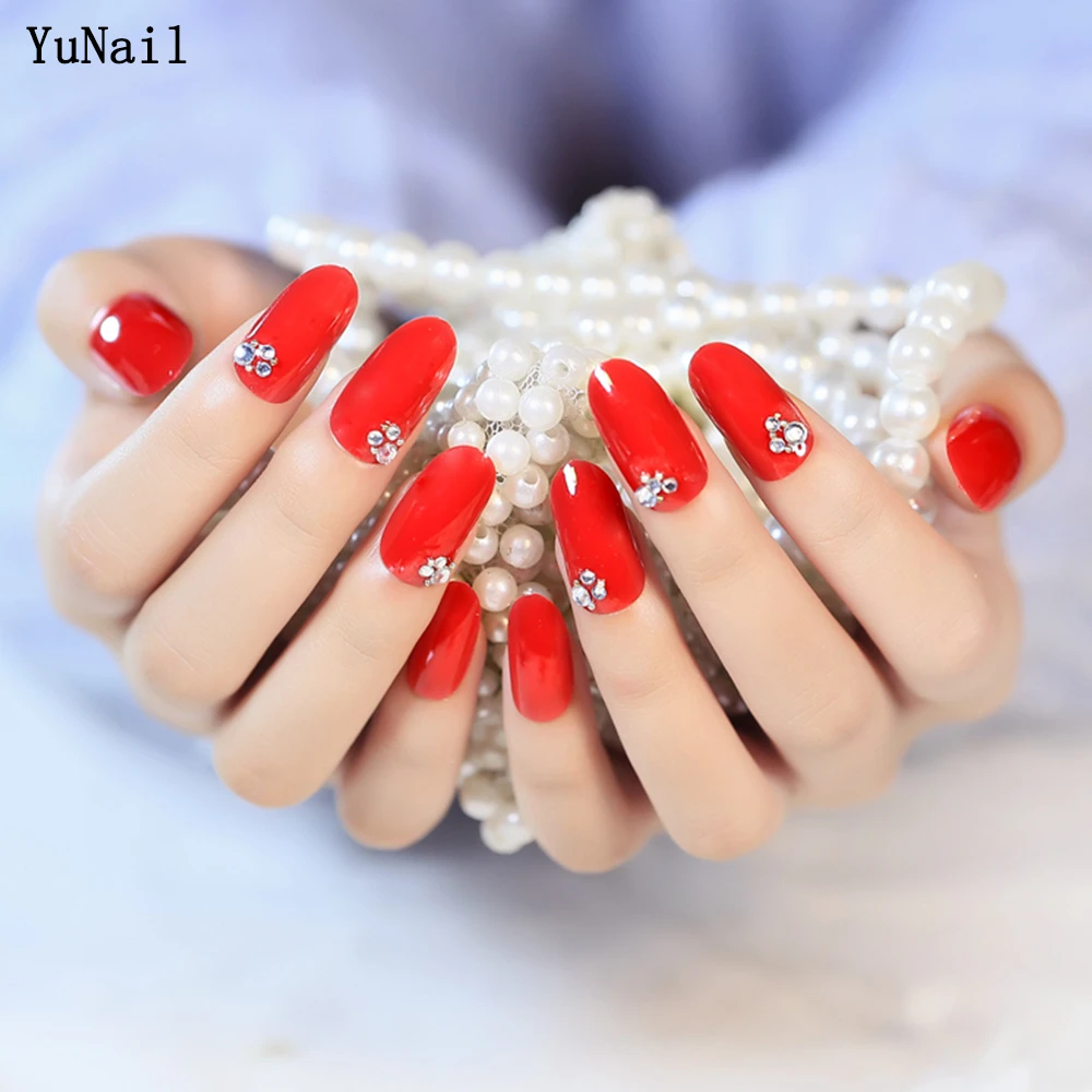 Ongle En Gel Rouge Avec Strass