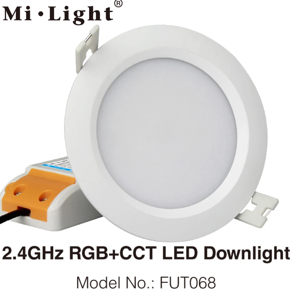 FUT068 Mi light 2 4G 6W RGB + CCT Светодиодный точечный светильник 85 265V круглый Диммируемый