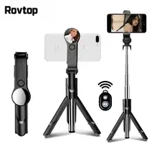 Rovtop Универсальная беспроводная Bluetooth селфи-палка мини-штатив выдвижной монопод с зеркалом для iPhone для Android для samsung