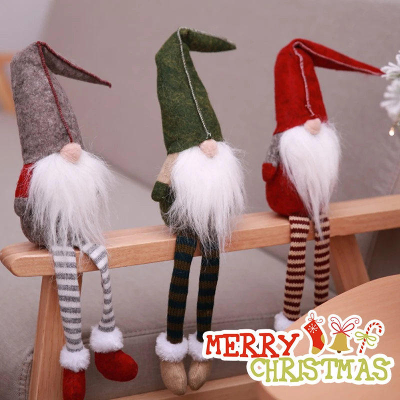 

Plush Santa Gnome Doll Christmas Decoration Sitting Long-legged Elf Festival 2020 New Year Party Christmas Decorations for Home