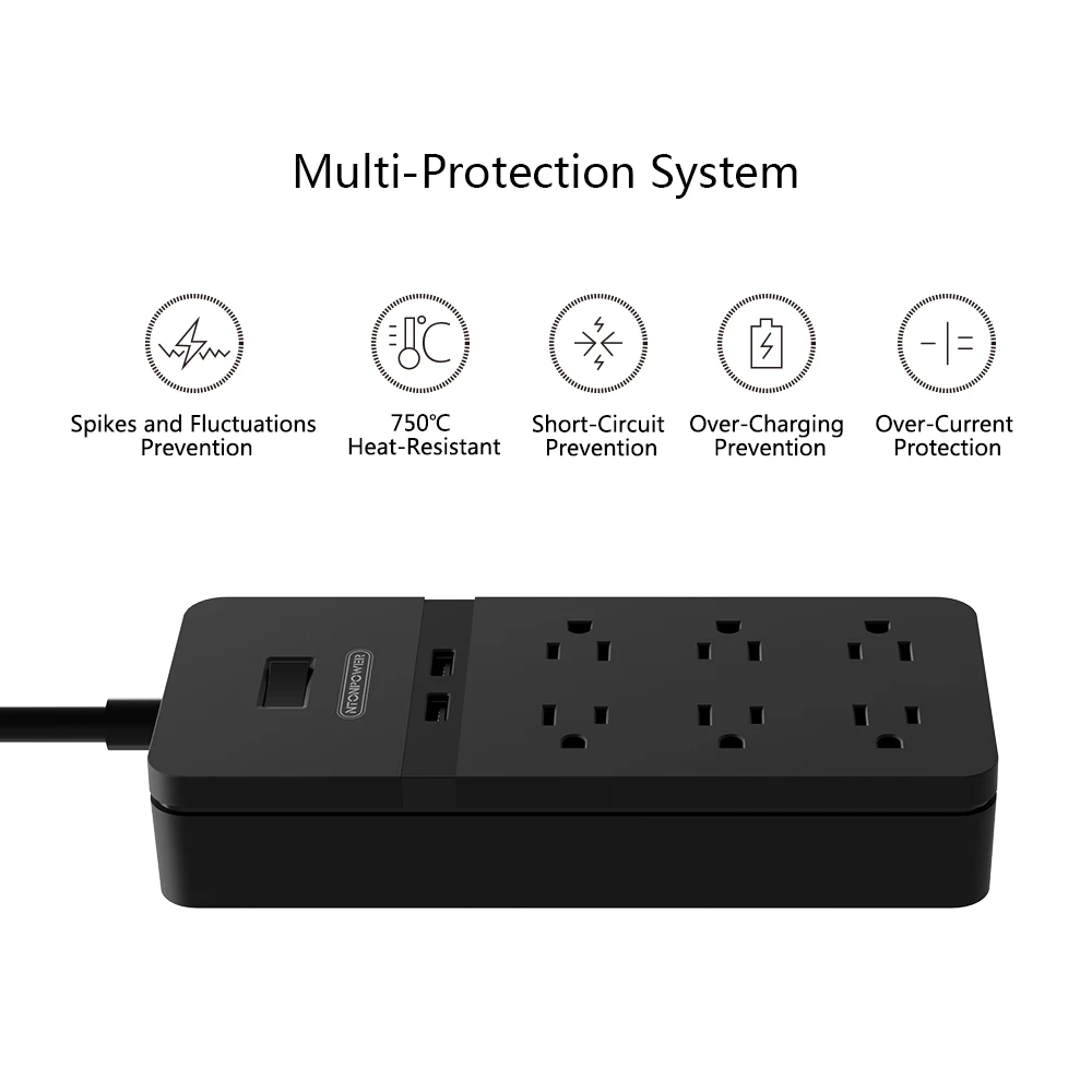 NTON POWER USB удлинитель питания защита розетки от скачков напряжения 6 AC 2 порт с