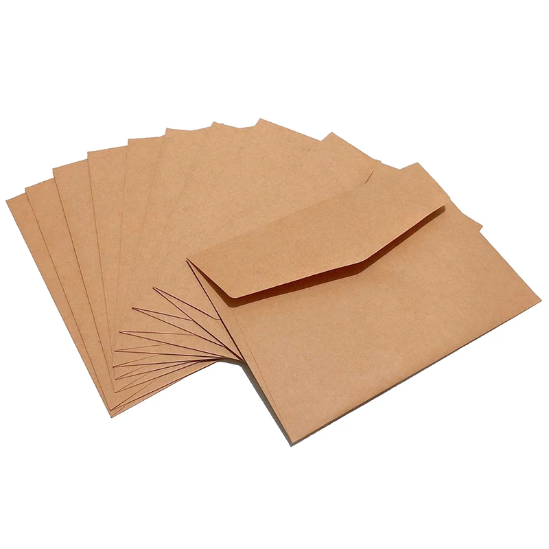 10 шт./лот, коричневый DIY бумажный многофункциональный бизнес-подарок, спасибо, открытки, конверты для свадьбы, дня рождения, приглашения, украшения - Цвет: Brown
