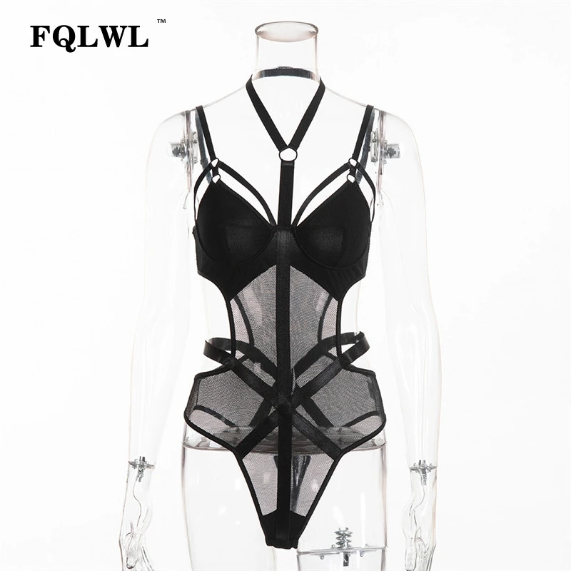 FQLWL شفافة Bodycon شبكة ارتداءها مثير الرسن الرقبة الأسود أعلى فام عارية الذراعين ضمادة ثوب فضفاض للمرأة بذلة الصيف عموما FQLWL شفافة Bodycon شبكة ارتداءها مثير الرسن الرقبة الأسود أعلى فام عارية الذراعين ضمادة ثوب فضفاض للمرأة بذلة الصيف عموما