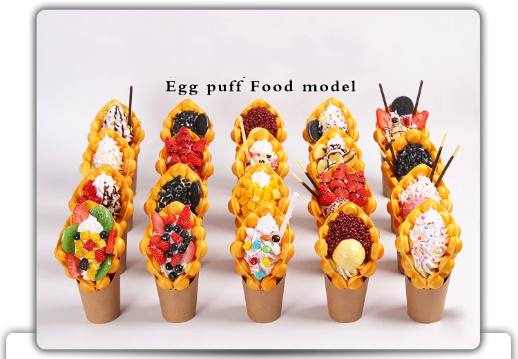 Ice Cream Hongkong Egg Waffle Fake Food Model Bubble Waffle Figures Simulation Eggettes Bubble Waffles Sample Window Display Waffle Makers Aliexpress