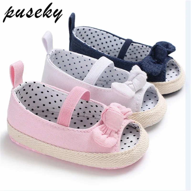 

Puseky Summer Baby Girl Bowknot Sandals Newborn Infant Casual Outdoor Princess Casual Shoes Sneaker Anti-slip Soft Sole 0~18M