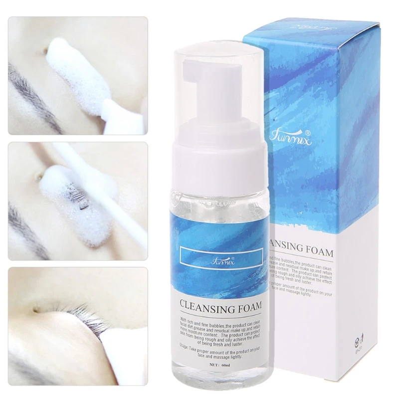  60ml Powerful Cleansing Soft Foaming Detergent Eyelash Lashes Extension Tool