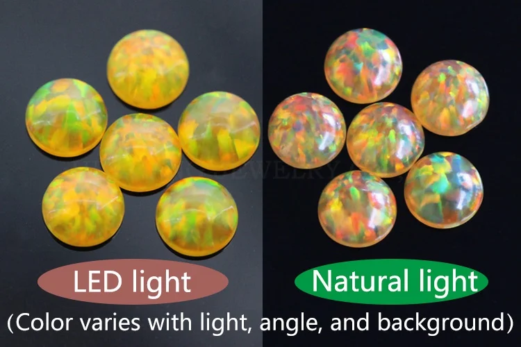 opal loose lab created gemstone round shape flat base stone cabochon created beads for jewelry making 3mm-8mm free shipping