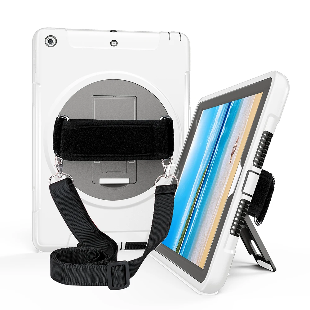 

Case for iPad 2018 9.7 inch with 360 Degree Adjustable Rotating Hand Strap and Neck Strap,Shockproof Dustproof Case FTL02