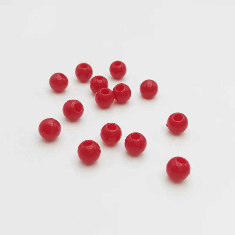 

300pcs/lot Fashion Red Color 6mm Acrylic Loose Spacer Beads Plastic Round Beads For Jewelry Making