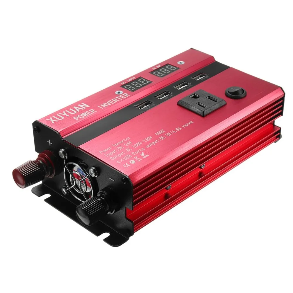 

3000W Portable Car Solar Power Inverter Sine Wave Converter 12 V 220 V Voltage Converter 12v to 220v Car Charger Volts display