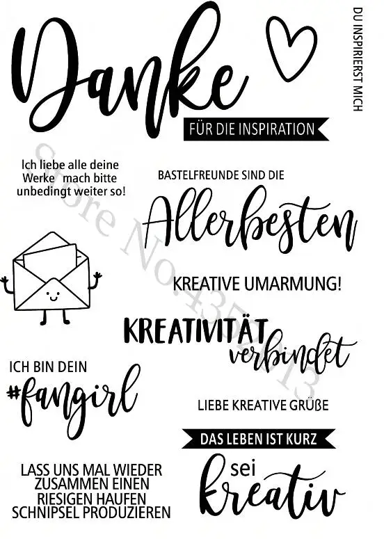 

German Words Transparent Clear Silicone Stamp/Seal for DIY scrapbooking/photo album Decorative clear stamp sheets A741