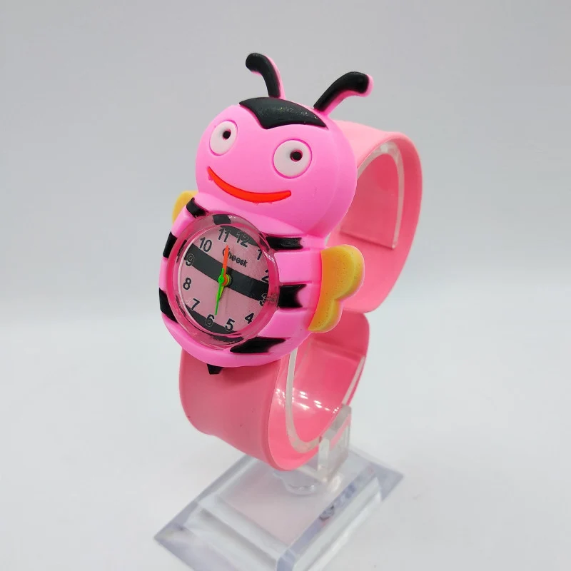 Детские часы с изображением черепахи из мультфильма для детей, студенческие наручные часы для девочек и мальчиков, модные детские часы божья коровка, электронный подарок для малышей - Цвет: Фиолетовый