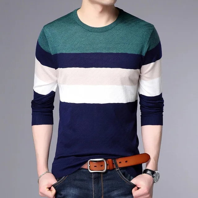 Pullover Sweater Men Casual V-Neck Sweaters Male Autumn Slim Fit Long Sleeve Patchwork Shirt Mens Pull Homme Cashmere Plus Size