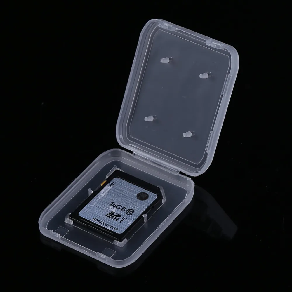 10 шт. Стандартный SD Карта памяти SDHC Чехол держатель ящик для хранения прозрачный Пластик C26