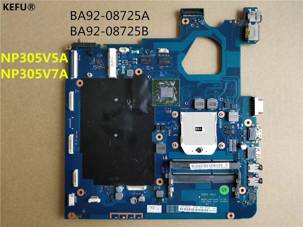 Kefu материнская плата для Samsung NP305V5A NP305V7A BA92-08725A BA92-08725B DDR3 проверено, хорошее состояние рабочей