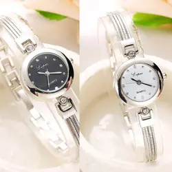 Зеркальные полосы ремешок простой браслет часы для девочек студенческие корейские Fsahion подарок женские часы со стразами