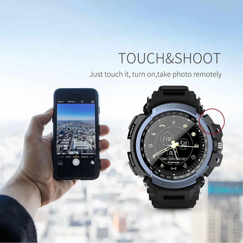 Смарт-часы мужские Bluetooth Цифровые Смарт-часы водонепроницаемые для ios и Android профессиональные автоматические спортивные Смарт-часы 19MAY29