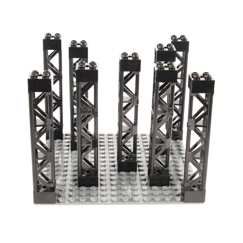 

City Lattice Tower Support 2X2X10 Girder Triangular Vertical Technic Parts Building Block Brick Black Cross Accessories Bricks