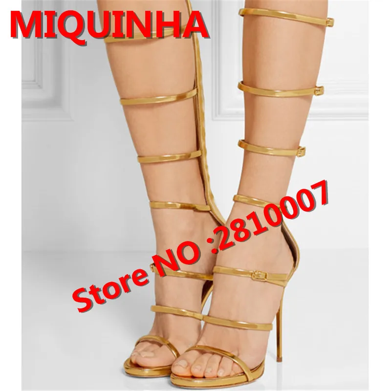 

Summer Hot Sale Rome Cover Heel Super High Thin Heel Gladiator Casual Popular Fashion Zipper Solid Round Toe Peep Toe Shoe Women