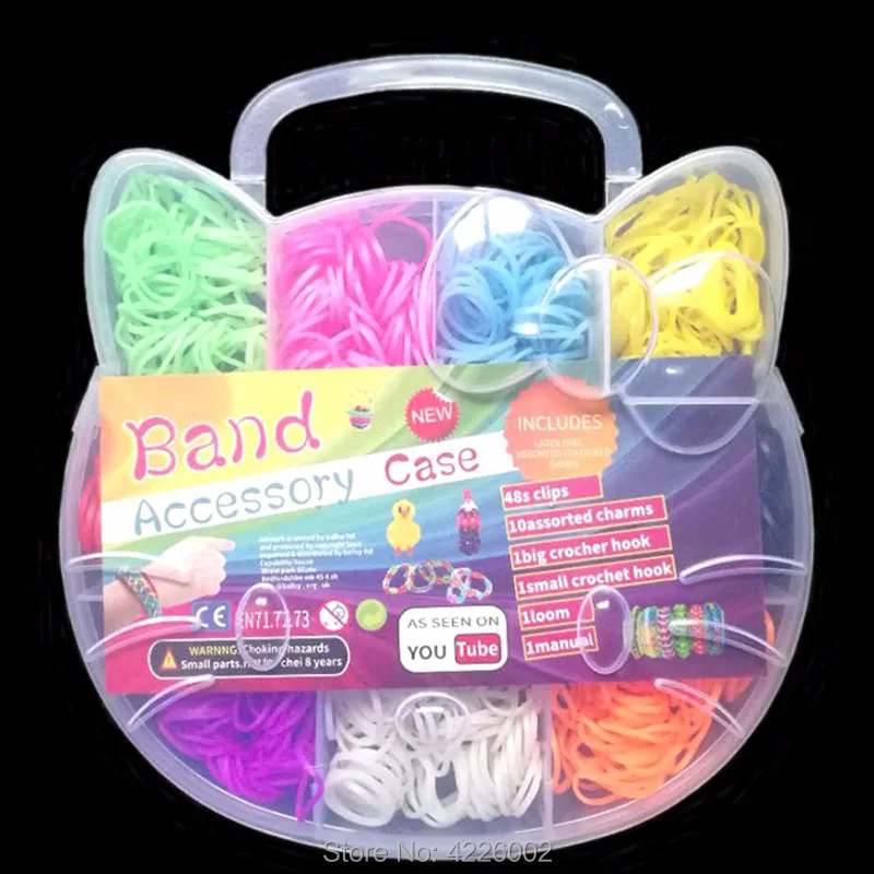 DIY красочные резиновые ткацкие ленты плетение браслет ручной работы набор инструментов коробка Детские игрушки для детей девочка подарок аксессуар для подростков 10 лет