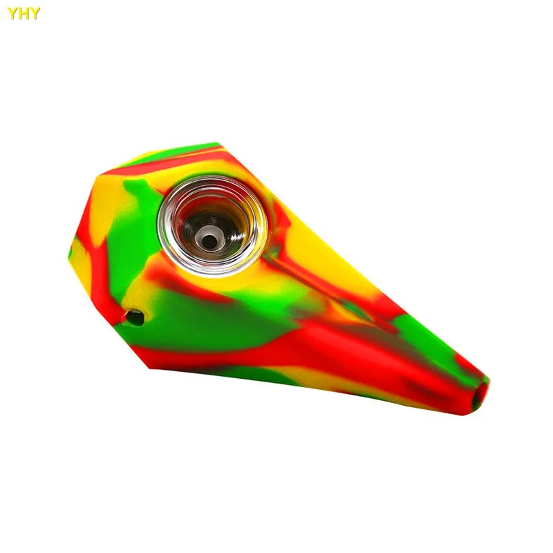 Creative Silicone Oil Burner Dab Pipes Smoking Pipes Multi-function Dry Herb Wax Tobacco Pipes with Pipe Screens 4 Inch01