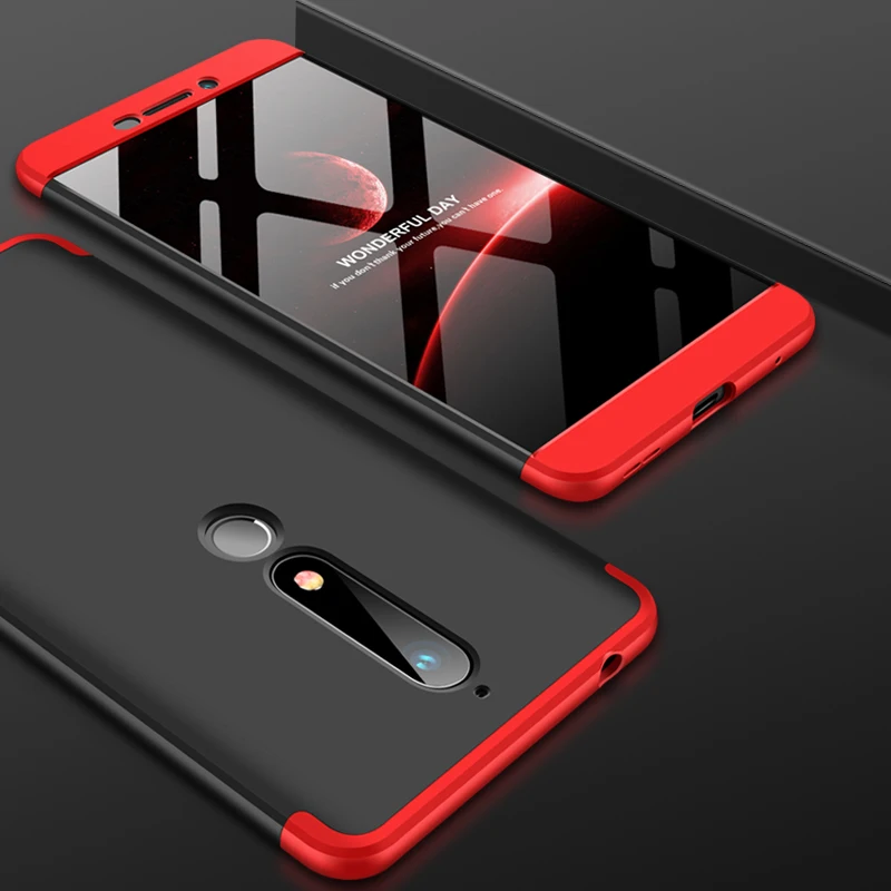360 Degree Full Cover Case For Nokia 6 2018 TA-1054 Case With Tempered Glass Luxury Plastic Case For 2018 Nokia 6 Nokia6 Cover
