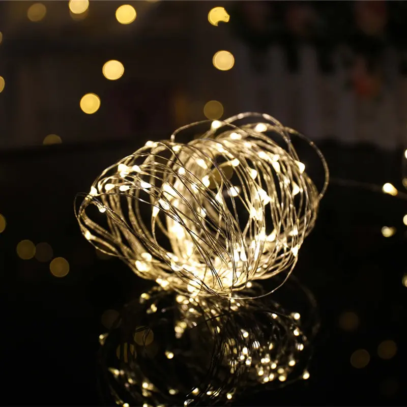 2 м 5 м 10 м AA батарея красочный медный провод светодиодный гирлянды DIY праздник Рождество Свадьба День Рождения украшения вечерние принадлежности - Цвет: Warm White