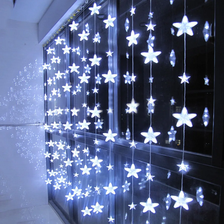 Thrisdar 3.5M 252Leds Full Sky Star Curtain Icice LED String Light 8 Mode Romantic Star Window Wedding Party Christmas Garland Thrisdar 3.5M 252Leds Full Sky Star Curtain Icice LED String Light 8 Mode Romantic Star Window Wedding Party Christmas Garland
